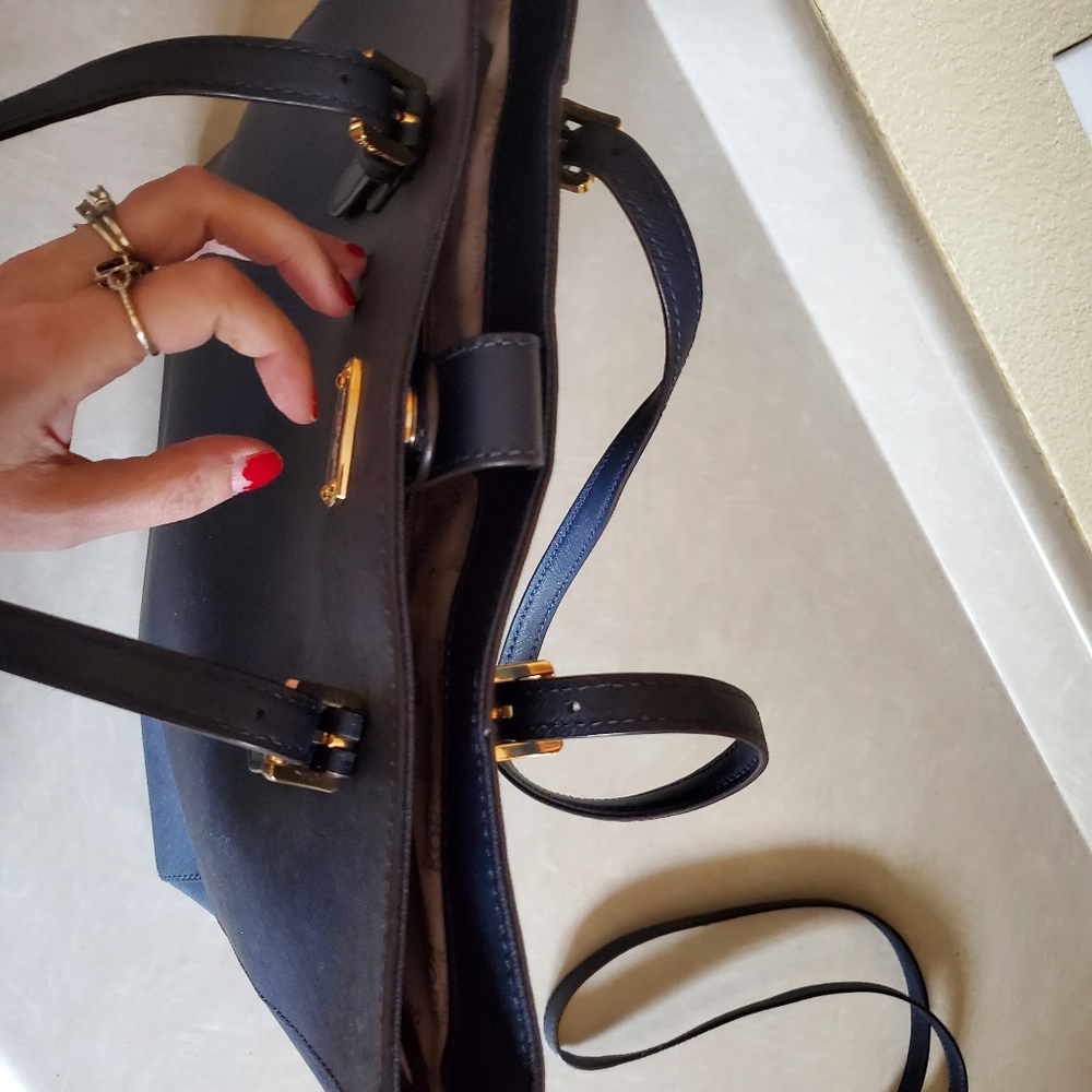 Euc Michael Kors Navy Blue Shoulder Bag Purse xlarge - Picture 7 of 13